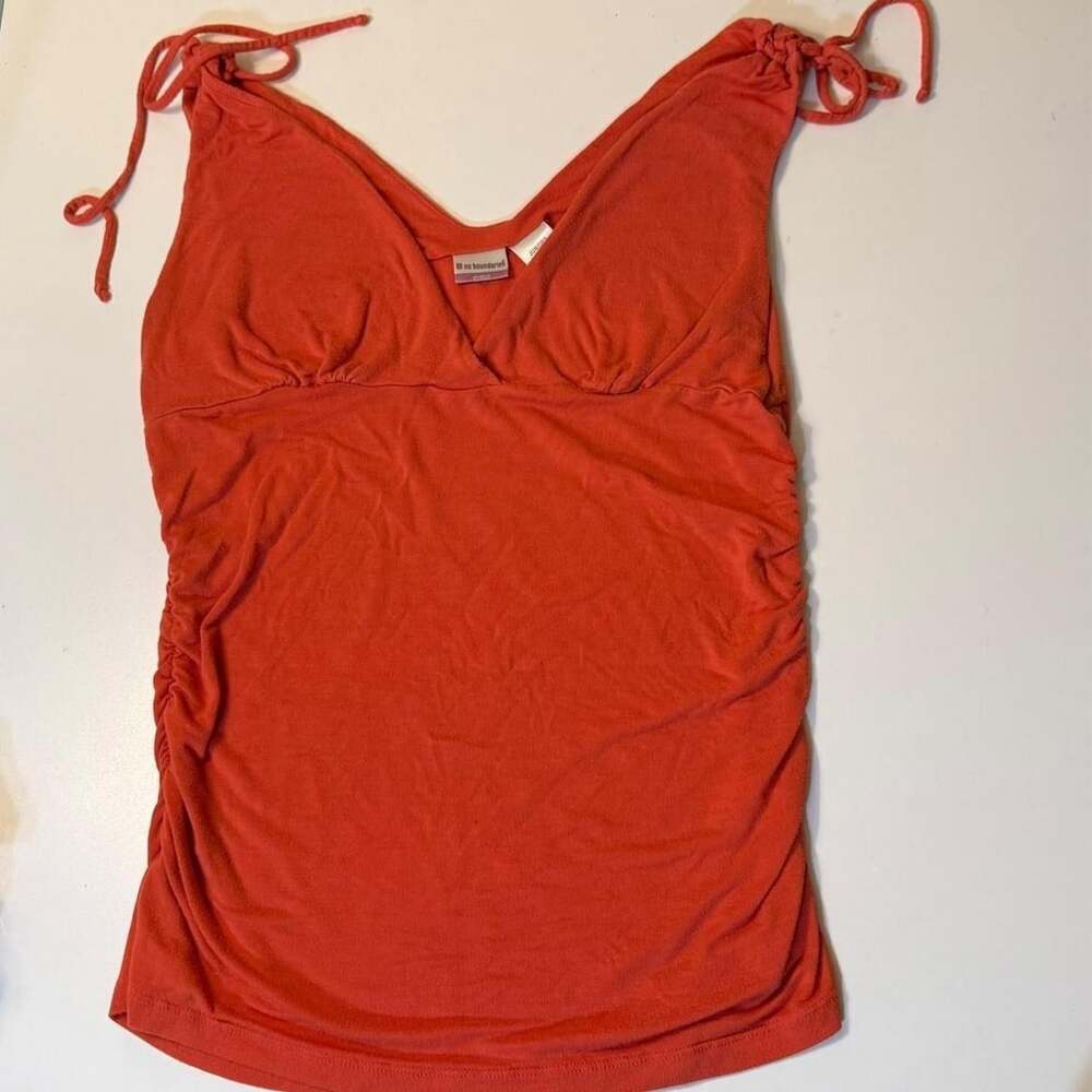 No Boundaries Vintage Y2K Ruched Cami Tank Top Rust Orange Juniors XL